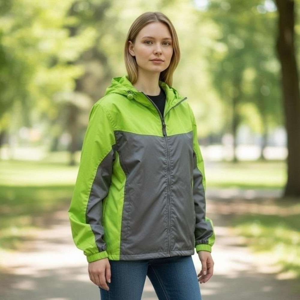 Cold Storage Womens Hooded Windbreaker Jacket L Gorpcore Hiking Colorblock Sport